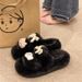 2024 Autumn Winter New Thick-Soled Fleece-Lined Cute Fluffy For Women Cotton Women's One-Strap Slippers_vogvips.com