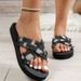 Sandals Casual Comfort Cross Denim Check Simple Woman_vogvips.com