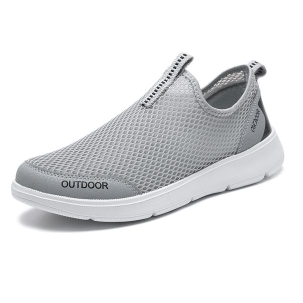 Cross-border Bestseller: 48 Large Size Mesh Slip-on For Men, Breathable Casual Shoes, Lightweight Outdoor Sports Shoes_vogvips.com