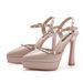 125-6 Sexy Studded High Heels Women, Comfortable Waterproof Platform Pointed Stiletto Single Shoes, Closed Toe Backless_vogvips.com
