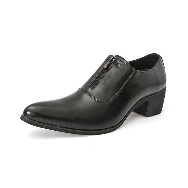 Cross-Border Leather For Men, Large Size Formal High Heels, Spring And Autumn Height-Increasing Business Pointed Toe_vogvips.com
