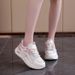 Women's Breathable Mesh Sports Shoes 2026 New Spring/Autumn Model Middle School Students, Lightweight Soft-Soled White_vogvips.com