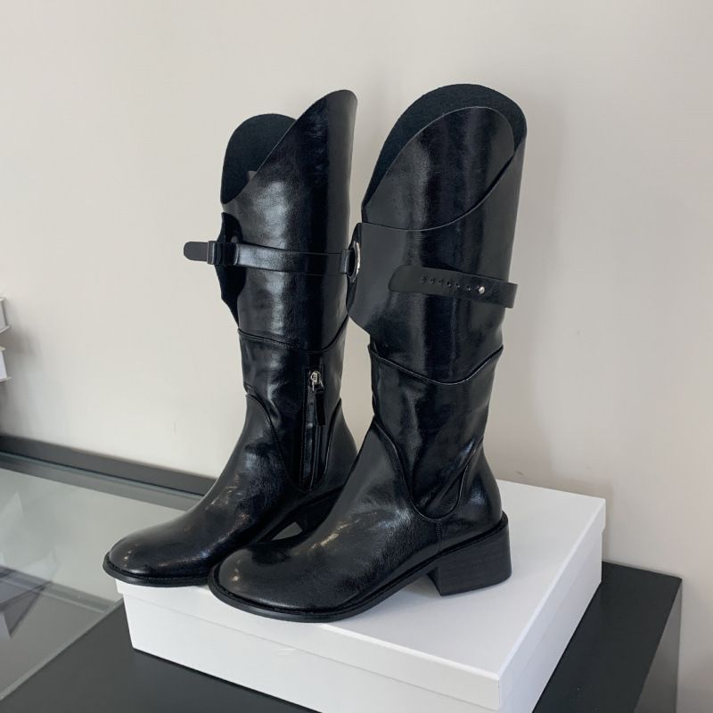 258~ Chunky Heel French Retro Western Cowboy Long For Women, 2026 New High-Tube Riding Boots_vogvips.com