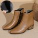 Hui Liya Women's Short 2025 Autumn Winter New Korean Pointed Toe Low Chunky Heel Side Zipper Fashion Boots For Women_vogvips.com