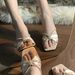 New Nude Satin Rhinestone Ankle Strap High Heel Mules - Women's Summer Outdoor Square Toe Stiletto Half Slippers_vogvips.com