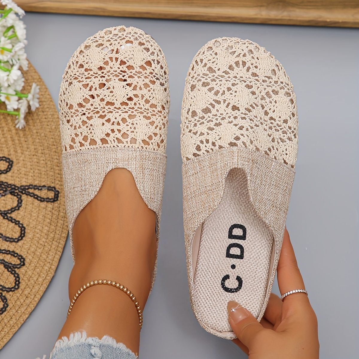 Women's Woven Slippers Flat Slides Fashion Women Cover Toe Female Mule Luxury 2025 Mules Casual Flats Shoes_vogvips.com