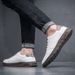 Men's New Trendy Breathable Versatile Genuine Leather White Sneakers Internet Celebrity Casual Board Shoes_vogvips.com