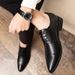 New Fashion Crocodile Pattern Pointed Toe Business Formal German Shoes Lace-up Leather Men's Retro Black Banquet Dress Wedding Men's Shoes_vogvips.com