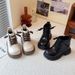 Girls' Martin Boots 2025 New Style Spring And Autumn Children's Boots Autumn British Style Short Boots Black Mid-calf Leather Boots Fashionable_vogvips.com