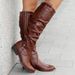 Women's Classic Side-Zip Knee-High Boots In Soft Suede & PU - Low Heel, Round Toe, Comfortable & Stylish For Autumn Winter Women Boots_vogvips.com