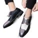Euro Step Men's Fashion Summer Square Toe Top Layer Leather Business Formal Brogue Office Three-Joint Oxford Shoes_vogvips.com