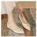 Evening Breeze Small Heel Gentle Flat French Sole Soft Leather Single Shoes Women Summer Pointed Toe Women's Loafers New_vogvips.com