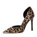 Women's Shoes Exquisitely Sexy Leopard Print High Heels For Women, Versatile Stilettos With Open Sides And Metal Pointed Toe, Elegant Single Shoes_vogvips.com