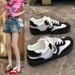 German Training 2025 New Casual Versatile Single Large Size Lightweight Thick Bottom White Shoes For Women Couples_vogvips.com