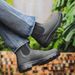 Men's Retro Military Combat Boots With Square Toe & PU Leather Upper, Mid Heel & Rubber Sole For Fall Season Leather Boots OPP Zipper_vogvips.com