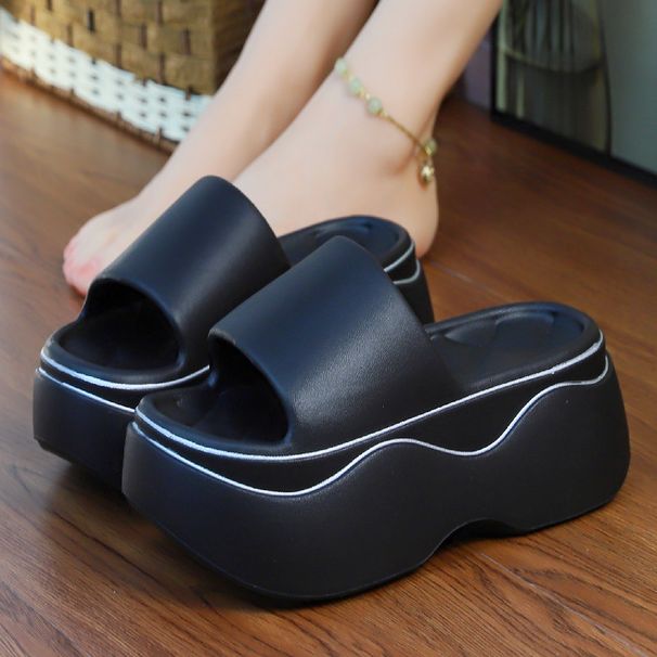 6CM Cushioning Wom, High Appearance, Non-Slip, Height Increasing, Solid Color, New Style, Indoor Home Slippers For_vogvips.com