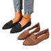 Women's Large-size Flat Shoes For Foreign Trade, Spring 2026, Pointed-toe, Fashionable Fly-knit, Low-cut Slip-on Casual_vogvips.com