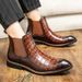 Winter Men's High Autumn Top Large Size Leather Knight Fashion Short Boots_vogvips.com