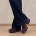 Women's Shoes 7.5cm Petite Retro Round Toe Elastic V Mouth Slip On Commuter Platform Deep Cut Soft Loafers_vogvips.com