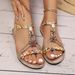 Women's Shoes Sandals 2025 Summer New Colorful Woven Beaded Round Toe Comfortable Flat Sandals_vogvips.com