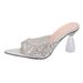 Women's Sexy Pointed Toe High Heels Sequined Crystal Heel Sandals European And American Style Plus Size Summer_vogvips.com