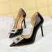 638-K50 Fashion Socialite Pointed High Heels Patent Leather Shiny Surface Fine Order Rhinestone Shallow Mouth_vogvips.com