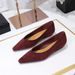 Daily Comfortable Suede Pointed Head Shallow Mouth Low Heel Wedge Single Shoes Women's Single Shoes_vogvips.com