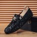 Bean Shoes 2025 Spring New Style Men's British Floral Lazy Loafers_vogvips.com