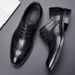 Blok Carved Trendy High-end New Formal Pointed Leather Black Business Wedding Shoes Men's Style_vogvips.com