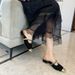 New Soft Leather Multi-color Square-toe Müller Shoes - Ankle Strap With 3cm Metal Chain - Versatile Casual Low-heeled Half-toe Shoes_vogvips.com