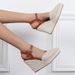 Women’s Shoes New Style Wedge Heel Thick Sole High Heel Women's Shoes Closed Toe Slippers Buckle Straw Rope Sole_vogvips.com