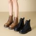 2026 Leather Thick-soled Heightening Martin Boots Women's Medium Tube Thick-soled Versatile Retro British Style Short Boots Platform Shoes Versatile_vogvips.com