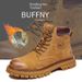 BUFFNY Men's Genuine Leather Retro Suede Boots - Mid-Cut Vintage Chunky Sole Martin Boots For Street Fashion_vogvips.com