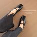 Cameido Soft Bottom Soft Upper French Style Square Toe Mary Jane Flats Ballet Shoes For Spring_vogvips.com