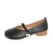 Mary Jane Shoes Women, Chunky Heel, French Style, Gentle, Suitable For Dresses, Shallow Mouth, Sole, Loafers,_vogvips.com