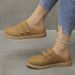 Women's Retro Birkenstock-Style Sandals - Comfortable Round-Toe Slip-On Shoes With Rubber Sole (Brown & Khaki)_vogvips.com