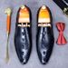New men's shoes youth office cowhide leather shoes British crocodile print business dress slip-on A single shoe_vogvips.com
