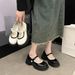 Spring And Summer Thin Japanese Jk Niche Design Pure Lace Lace Light Mouth Pearl Buckle Loafers Women_vogvips.com