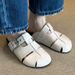 Korean Fashion Thick-Soled Height-Increasing Closed-Toe Mules For Women Retro Hollow Belt Buckle_vogvips.com