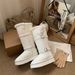 Elegant Genuine Leather Snow Boots – Shearling Lined Winter Boots For Petite Women (35-40, White, High Shaft, 3-5cm Platform)_vogvips.com