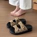 plus Size Women's Platform Sandals Summer Denim Outerwear Velcro Print Beach Slip-On Shoes_vogvips.com