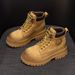 Rhubarb Boots Women's Pigskin Thick-soled Outdoor Hiking Tooling Short Boots Martin Boots Women's Shoes_vogvips.com