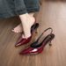French-style Patent Leather Closed-toe Sandals For Women, New Summer Model, Versatile Stiletto Pointed Toe With Buckle_vogvips.com