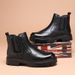2026 Style Men's High-End British Chimney Carved Pointed Toe Short Casual Black High-Top Martin Leather Boots_vogvips.com