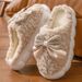 Butterfly Knot Cotton New Autumn And Indoor Home Maternity Thick Sole Plush Slippers For Women, Winter Outdoor Wear_vogvips.com