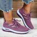 Women's Mesh Knit Running Shoes Lightweight Non-Slip Lace-Up Sneakers Breathable Casual Footwear For Daily Walking &_vogvips.com