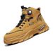 European Warm Series Men's Martin Autumn Winter New Rotating Buckle Thick Sole Work High Top Trendy Shoes Versatile Height Increasing Yellow_vogvips.com