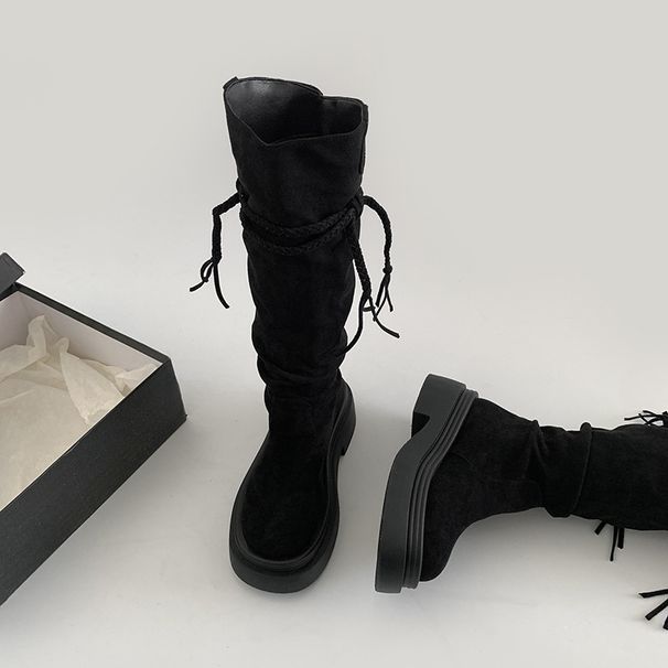 Brown Over-the-Knee Thick-Soled Long For Women 2025 New Spring And Autumn Melard Height Increasing Slimming Riding Boots_vogvips.com