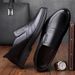 Autumn new men's leather shoes round head breathable British shoes soft sole_vogvips.com