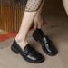 Black British-style Women's Leather Shoes, 2026 Spring-summer New Model, Leather, Soft Sole, Slip-on Loafers For Office_vogvips.com